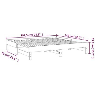 vidaXL izvelkama gulta, medus brūna, 2x(75x190) cm, priedes masīvkoks cena un informācija | Gultas | 220.lv