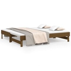 vidaXL izvelkama gulta, medus brūna, 2x(75x190) cm, priedes masīvkoks cena un informācija | Gultas | 220.lv