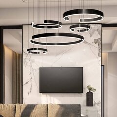 Regulējams LED 264W griestu gaismekļis 5RINGS(3000-6000K,21120Lm) цена и информация | Люстры | 220.lv