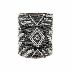 Корзина DKD Home Decor 27 x 27 x 32 cm Натуральный Чёрный Белый Ikat джут бахрома Boho цена и информация | Ящики для вещей | 220.lv