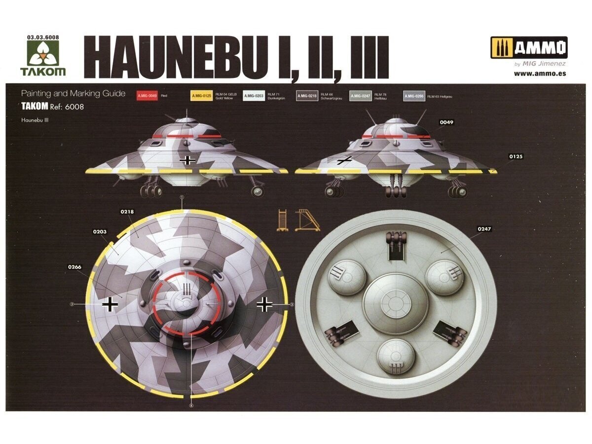 Takom - Haunebu I, II, III, 1/350, 6008 konstruktors cena un informācija | Konstruktori | 220.lv