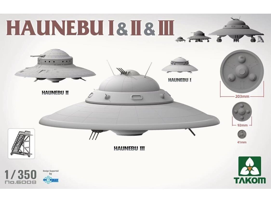 Takom - Haunebu I, II, III, 1/350, 6008 konstruktors цена и информация | Konstruktori | 220.lv