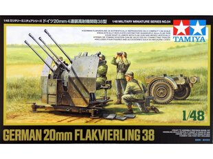 Tamiya - German 20mm Flakvierling 38 w/4 figūras, 1/48, 32554 konstruktors cena un informācija | Konstruktori | 220.lv