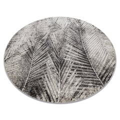 Paklājs MATEO 8035/944 aplis Moderns palmu lapas - strukturāli pelēks / bēšs cena un informācija | Paklāji | 220.lv
