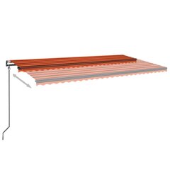 vidaXL izvelkama markīze, 600x350 cm, automātiska, oranža un brūna цена и информация | Зонты, маркизы, стойки | 220.lv