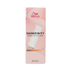 Перманентный краска Wella Shinefinity Nº 07/34 (60 ml) цена и информация | Краска для волос | 220.lv