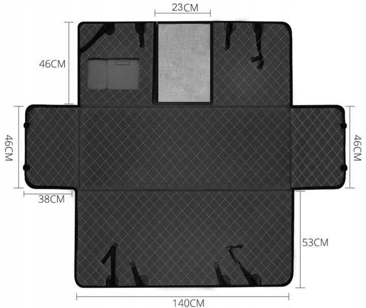 Auto aizmugures sēdekļa paklājiņš suņu pārvadāšanai, 140 cm x 209 cm цена и информация | Ceļojumu piederumi | 220.lv