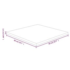 vidaXL kvadrātveida galda virsma, brūna, 50x50x2,5cm, ozola masīvkoks cena un informācija | Virsmas galdiem | 220.lv