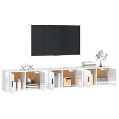 vidaXL sienas TV skapīši, 3 gab., spīdīgi balti, 80x34,5x40 cm cena un informācija | TV galdiņi | 220.lv