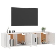 vidaXL sienas TV skapīši, 2 gab., spīdīgi balti, 80x34,5x40 cm цена и информация | Тумбы под телевизор | 220.lv