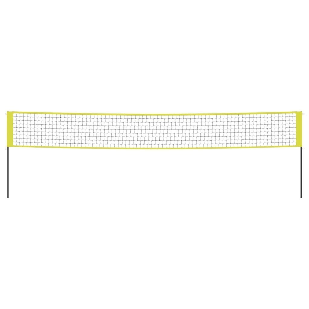 vidaXL volejbola tīkls, dzeltens un melns, 823x244 cm, PE audums cena un informācija | Volejbola tīkli | 220.lv
