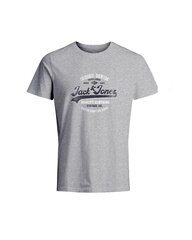 JACK & JONES vīriešu t-krekls 12238935*01, gaiši pelēks 5715418709005 cena un informācija | Vīriešu T-krekli | 220.lv