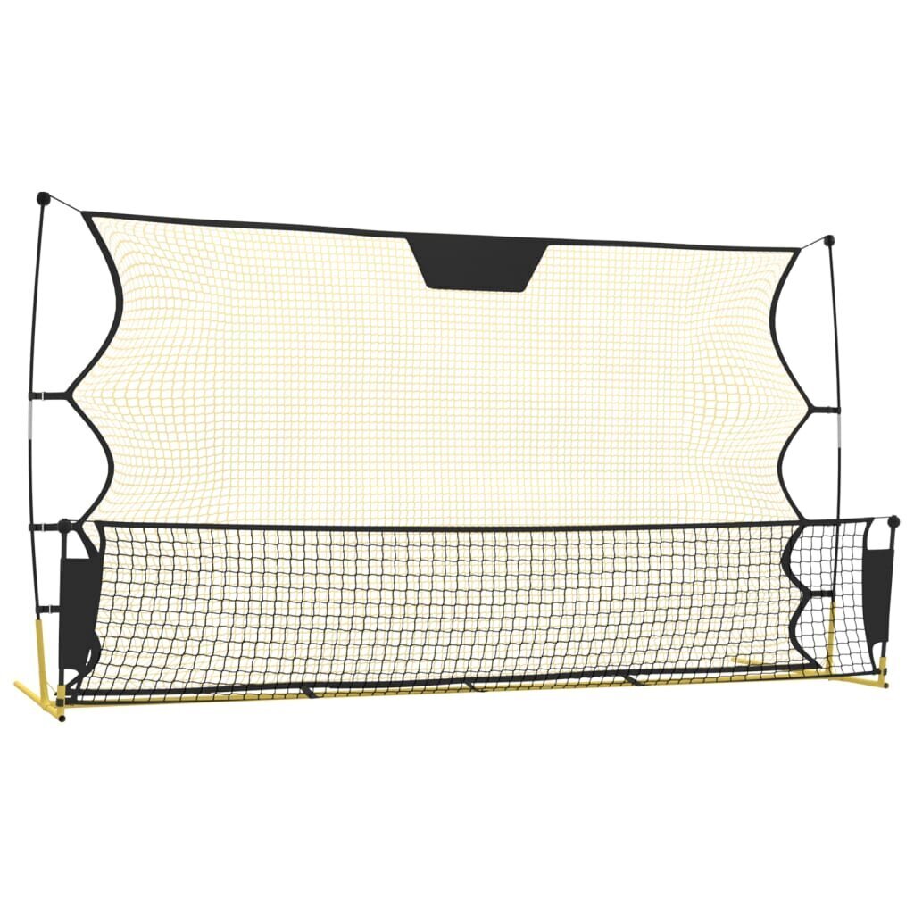 vidaXL futbola atsitienu tīkls, melns, dzeltens, 183x85x120 cm cena un informācija | Futbola vārti un tīkls | 220.lv