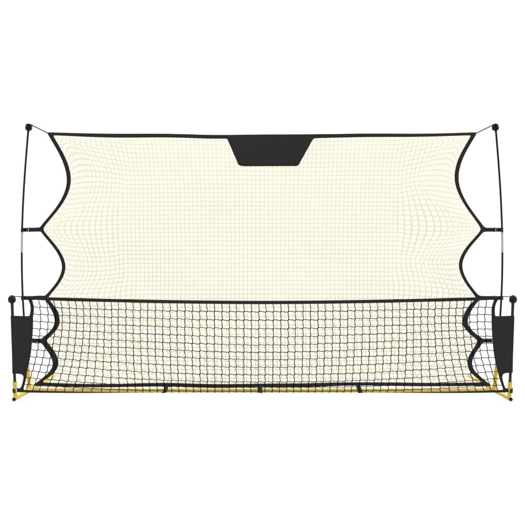 vidaXL futbola atsitienu tīkls, melns, dzeltens, 183x85x120 cm cena un informācija | Futbola vārti un tīkls | 220.lv