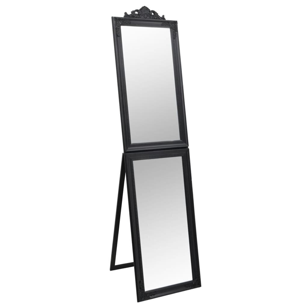 vidaXL grīdas spogulis, 40x160 cm, melns cena un informācija | Spoguļi | 220.lv