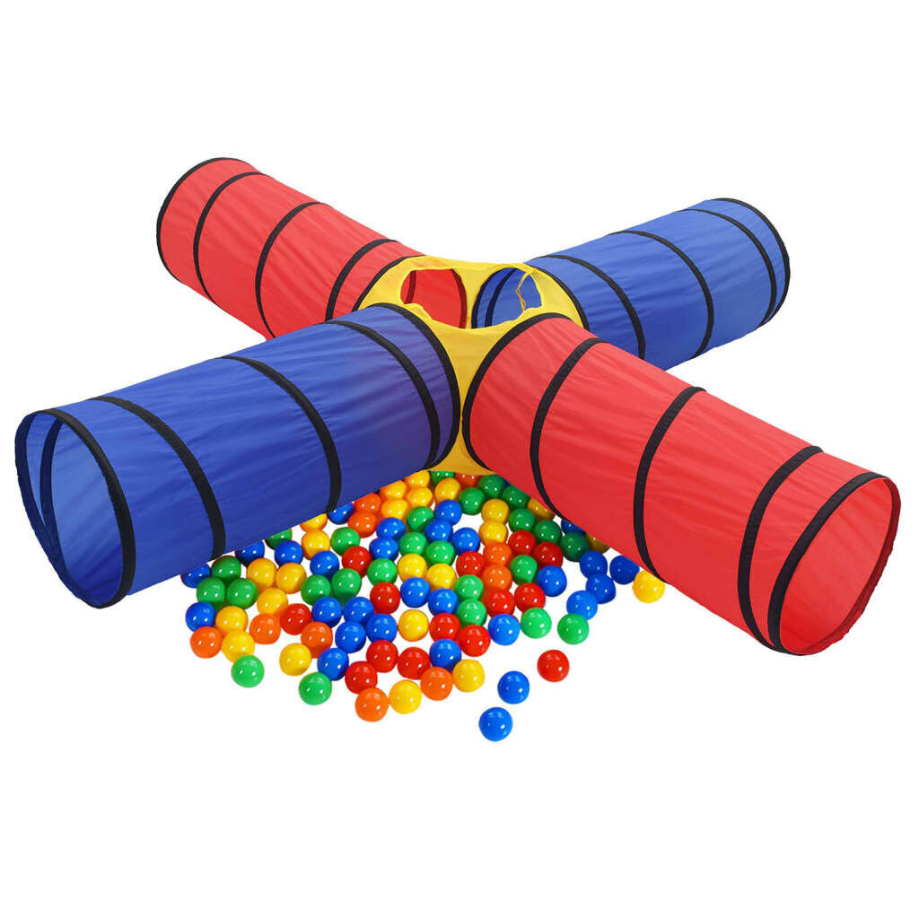 vidaXL bērnu rotaļu tunelis ar 250 bumbiņām, krāsains цена и информация | Bērnu rotaļu laukumi, mājiņas | 220.lv