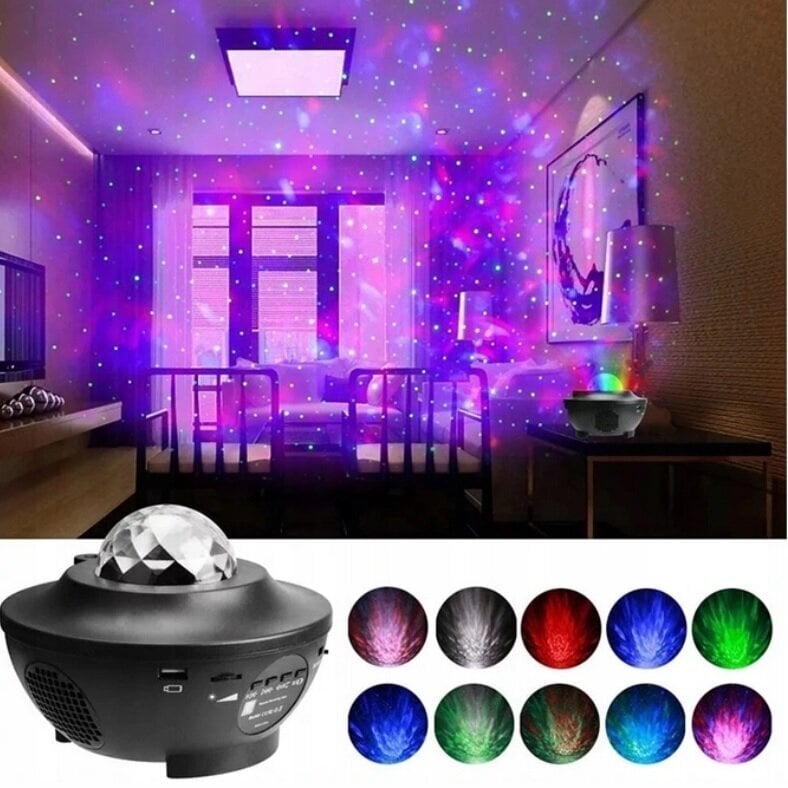 LED zvaigžņu projektors ar 21 gaismas efektu, melns цена и информация | Svētku dekorācijas | 220.lv