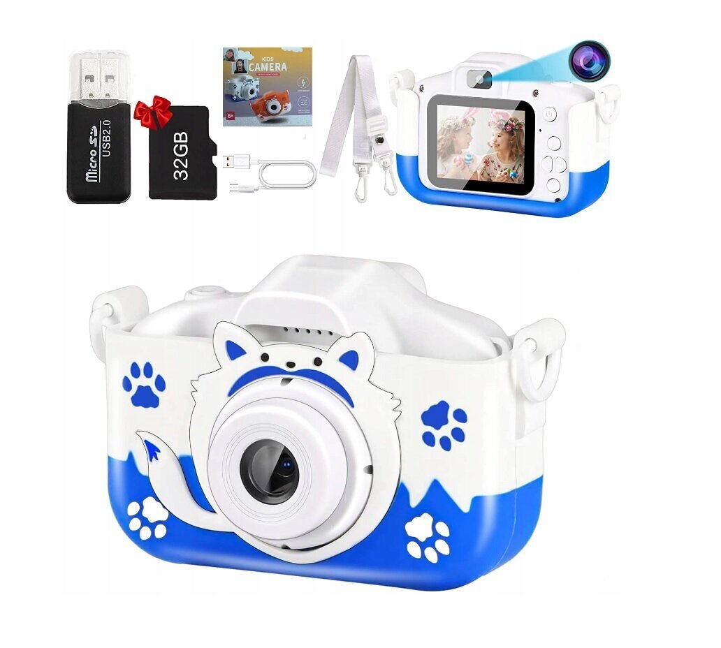 Bērnu digitālais fotoaparāts Vvmarket Blue Fox cena un informācija | Attīstošās rotaļlietas | 220.lv
