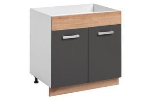 Кухонный шкаф для мойки Ava 80/81 2D, серый цена и информация | Кухонные шкафчики | 220.lv