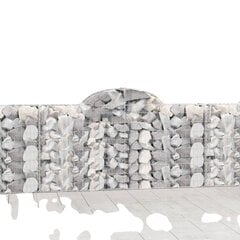vidaXL arkveida gabiona grozi, 50gb., 200x30x100/120cm, cinkota dzelzs cena un informācija | Podi stādiem un pārstādīšanai | 220.lv