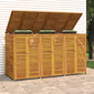 vidaXL 3-daļīga atkritumu tvertnes nojume, 210x89x117 cm, akācija cena un informācija | Komposta kastes un āra konteineri | 220.lv