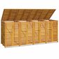 vidaXL 4-daļīga atkritumu tvertnes nojume, 280x89x117 cm, akācija cena un informācija | Komposta kastes un āra konteineri | 220.lv