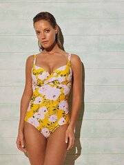 Ysabel Mora koriģējošs viendaļīgs peldkostīms "Hilda Yellow - White Flower Print" цена и информация | Купальники | 220.lv