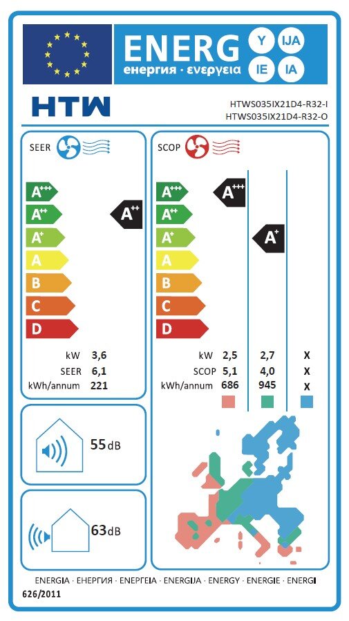 Gaisa kondicionieris/siltumsūknis HTW HTWS035IX21D4-R32 cena un informācija | Gaisa kondicionieri, siltumsūkņi, rekuperatori | 220.lv