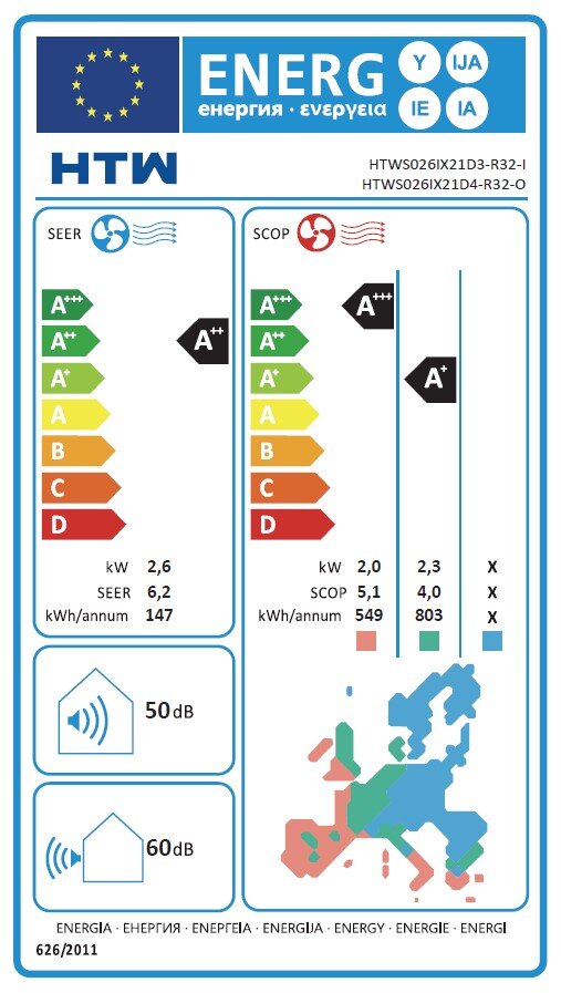 Gaisa kondicionieris/siltumsūknis HTW IX21D4 HTWS026IX21D4-R32 cena un informācija | Gaisa kondicionieri, siltumsūkņi, rekuperatori | 220.lv