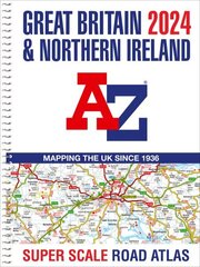 Great Britain A-Z Super Scale Road Atlas 2024 (A3 Spiral) cena un informācija | Ceļojumu apraksti, ceļveži | 220.lv