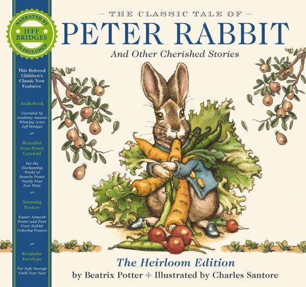 Classic Tale of Peter Rabbit Heirloom Edition: The Classic Edition Hardcover with Audio CD Narrated by Jeff Bridges цена и информация | Grāmatas mazuļiem | 220.lv