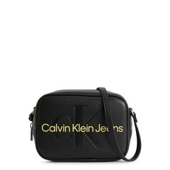 CALVIN KLEIN JEANS sieviešu melna soma pār plecu Sculpted camera bag mono cena un informācija | Sieviešu somas | 220.lv