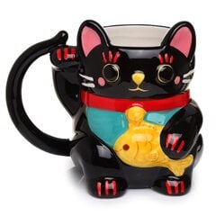 Кружка Maneki Neko Кошка Счастье черная цена и информация | Оригинальные кружки | 220.lv