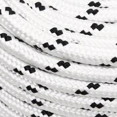 vidaXL pīta laivu virve, balta, 14 mm, 25 m, poliesters cena un informācija | Piederumi laivām un kajakiem | 220.lv