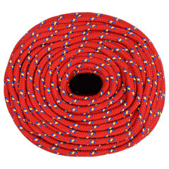 vidaXL laivu virve, sarkana, 10 mm, 100 m, polipropilēns cena un informācija | Piederumi laivām un kajakiem | 220.lv