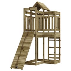 vidaXL rotaļu mājiņa ar kāpšanas sienu, impregnēts priedes koks cena un informācija | Bērnu rotaļu laukumi, mājiņas | 220.lv