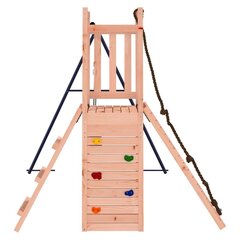 vidaXL rotaļu mājiņa ar šūpolēm, kāpšanas sienu, Duglasa egles koks cena un informācija | Bērnu rotaļu laukumi, mājiņas | 220.lv