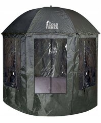 Ūdensnecaurlaidīgs zvejas lietussargs - telts zelta zvejnieks 240 cm цена и информация | Палатки | 220.lv