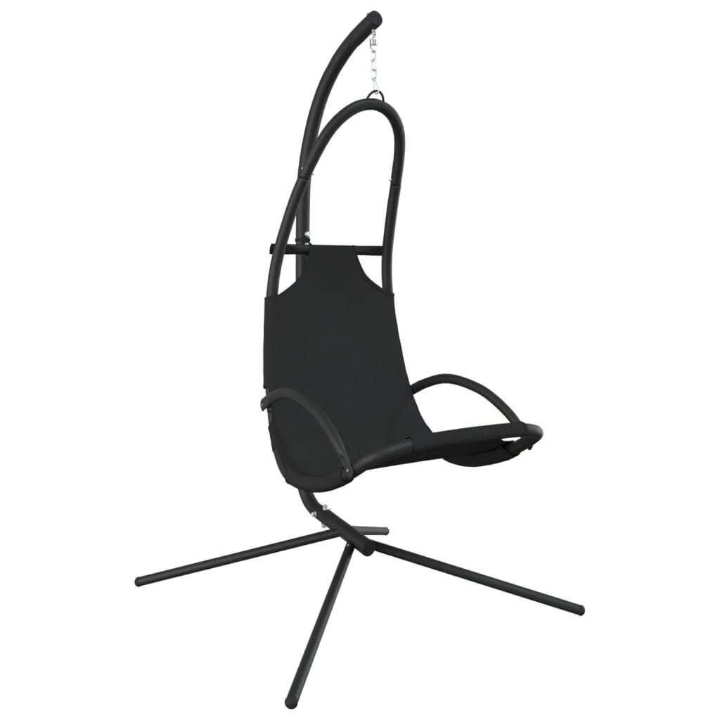 vidaXL dārza šūpuļkrēsls ar matraci, melns, Oksfordas audums, tērauds cena un informācija | Dārza šūpoles | 220.lv