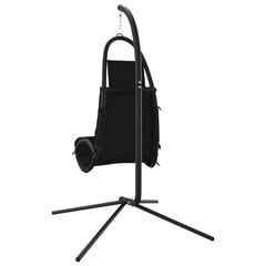 vidaXL dārza šūpuļkrēsls ar matraci, melns, Oksfordas audums, tērauds cena un informācija | Dārza šūpoles | 220.lv