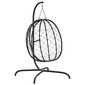 vidaXL iekarams krēsls, pelēkbrūns, olas forma, PE rotangpalma cena un informācija | Dārza šūpoles | 220.lv