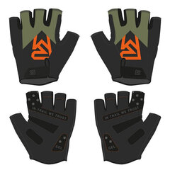 Вело перчатки Rock Machine Race SF, черные/зеленые/оранжевые, M цена и информация | Одежда для велосипедистов | 220.lv