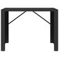 vidaXL bāra galds, stikla virsma, 145x80x110 cm, PE rotangpalma, melns cena un informācija | Dārza galdi | 220.lv