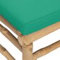 vidaXL dārza kājsoliņš ar zaļu matraci, bambuss cena un informācija | Dārza krēsli | 220.lv