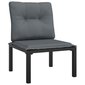 vidaXL 4-daļīgs dārza dīvānu komplekts, melns un pelēks, PE pinums цена и информация | Dārza krēsli | 220.lv