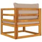 vidaXL dārza krēsls ar pelēkbrūniem matračiem, akācijas masīvkoks cena un informācija | Dārza krēsli | 220.lv
