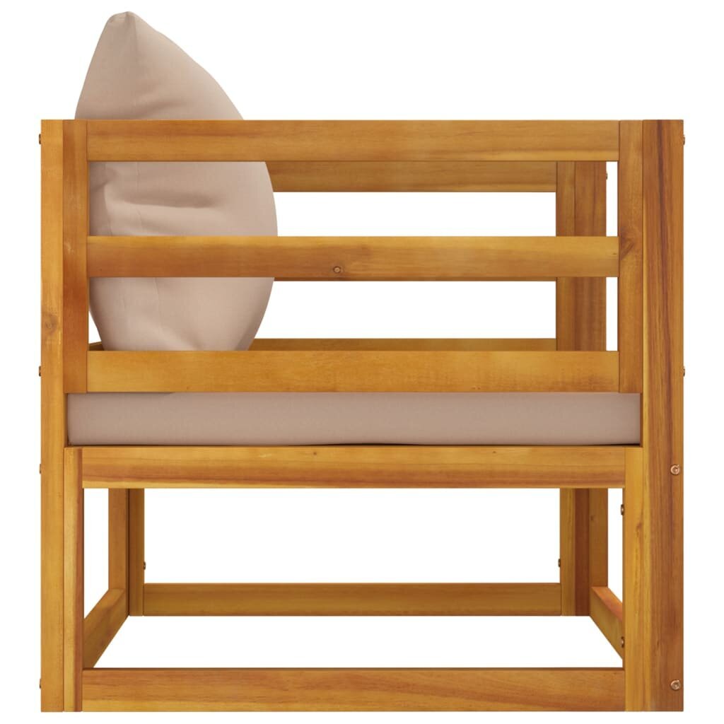 vidaXL dārza krēsls ar pelēkbrūniem matračiem, akācijas masīvkoks cena un informācija | Dārza krēsli | 220.lv
