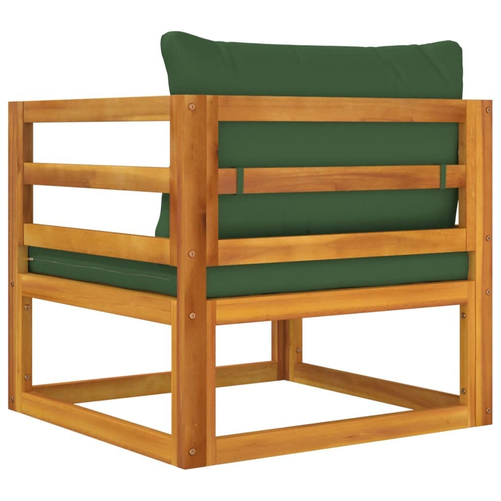 vidaXL dārza krēsls ar zaļiem matračiem, akācijas masīvkoks cena un informācija | Dārza krēsli | 220.lv