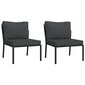 vidaXL dārza krēsli ar pelēkiem matračiem, 2 gb., 60x74x79 cm, tērauds cena un informācija | Dārza krēsli | 220.lv