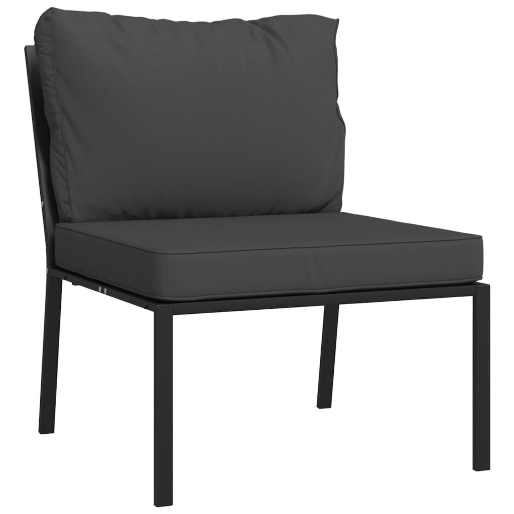 vidaXL dārza krēsli ar pelēkiem matračiem, 2 gb., 60x74x79 cm, tērauds cena un informācija | Dārza krēsli | 220.lv